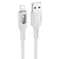 Дата кабель Hoco U120 Transparent explore intelligent power-off USB to Lightning (1.2m)