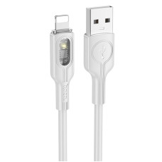 Дата кабель Hoco U120 Transparent explore intelligent power-off USB to Lightning (1.2m)