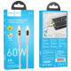 Дата кабель Hoco U120 Transparent explore intelligent power-off PD 60W Type-C to Type-C (1.2m)