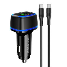 АЗП Borofone BZ14A PD20W+QC3.0 (1Type-C/1USB/3A) + Type-C to Type-C