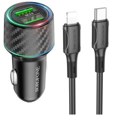 АЗП Borofone BZ21 Brilliant 48W PD30W+QC3.0 (1Type-C/1USB) + Type-C to Lightning