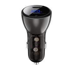 АЗП Acefast B10 metal car charger 60W (USB-C + USB-C) with digital display