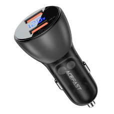 АЗП Acefast B7 metal car charger 45W (USB-A + USB-A) with digital display