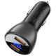 АЗП Acefast B7 metal car charger 45W (USB-A + USB-A) with digital display