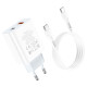 МЗП HOCO C97A PD20W+QC3.0 (1USB/1Type-C/3A) + Type-C to Type-C