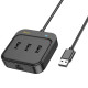 Перехідник HUB Hoco HB35 Easy link 4-in-1 Gigabit Ethernet Adapter (USB to USB3.0*3+RJ45) (L=0.2M)