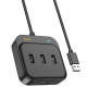 Перехідник HUB Hoco HB35 Easy link 4-in-1 Gigabit Ethernet Adapter (USB to USB3.0*3+RJ45) (L=0.2M)
