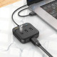 Перехідник HUB Hoco HB35 Easy link 4-in-1 Gigabit Ethernet Adapter (USB to USB3.0*3+RJ45) (L=0.2M)